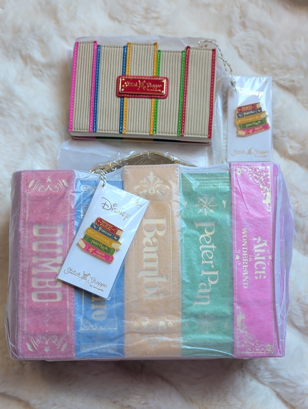 Loungefly Stitch Shoppe Disney Classics Books Handbag And Matching Wallet NWT